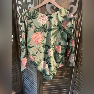 Target x Aguabendita Peony Print Long Sleeve Swim Suit